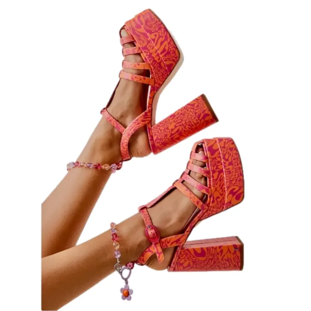 Circus by Sam Edelman Women’s Paddie Shoes Pink Orange Size US 8* Platform Drag